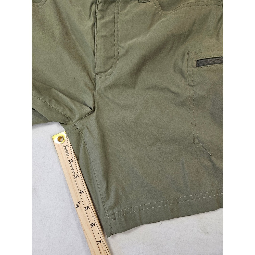 Eddie Bauer Womens Olive Army Green Hiking Tech Shorts Size 12 Utility Gorpcore - Picture 7 of 14